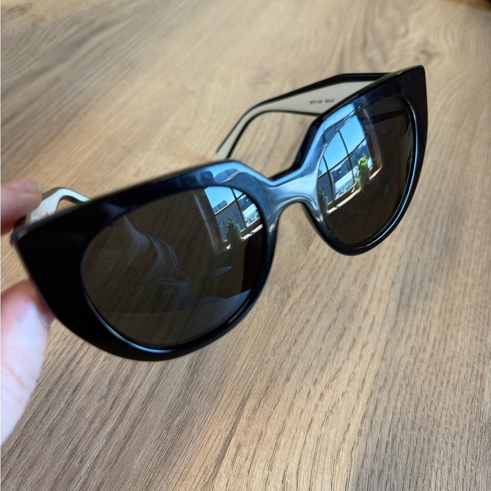 PRADA Bold Black Oversized Cat-Eye Sunglasses with original box and tag
